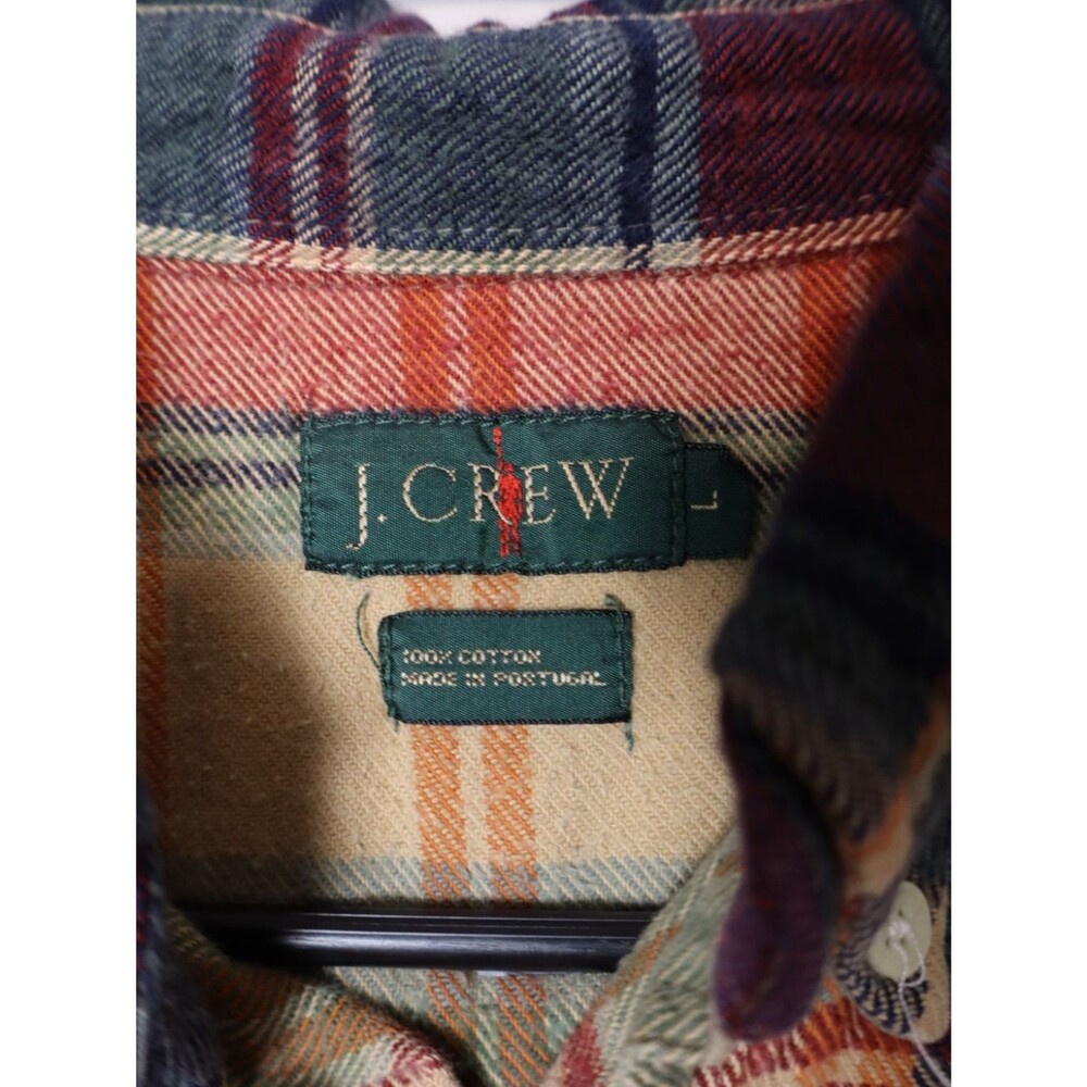 J. Crew 100% Cotton Multicolor Plaid Flannel Button Down Shirt Size Large - Picture 3 of 4
